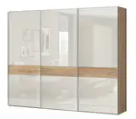 Skříň posuvná 3d hagop-ořech pacifik/béžová - s rámem