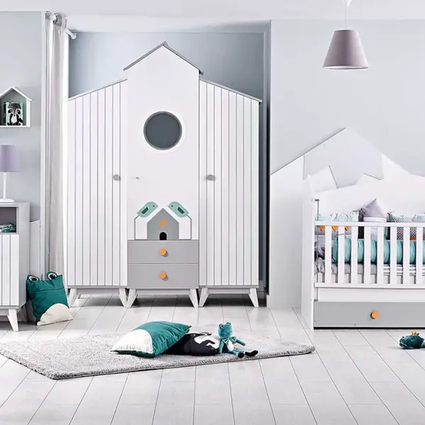 Dětský pokoj tweety - bílá/šedá