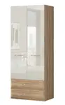 Kombinovaná skříň 2d hagop-ořech pacifik/béžová - s osvětlením