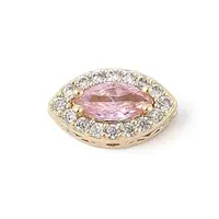 Brass Micro Pave Cubic Zirconia Beads