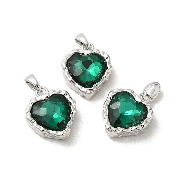 Brass Micro Pave Cubic Zirconia Pendants