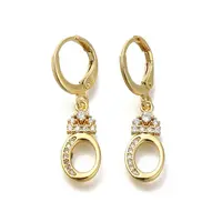 Brass Clear Cubic Zirconia Hoop Earrings