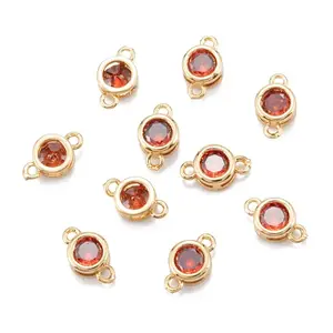 Brass Cubic Zirconia Links Connectors
