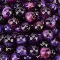 60Pcs Natural Tiger Eye Beads