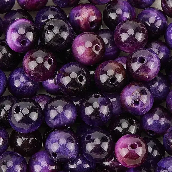 60Pcs Natural Tiger Eye Beads