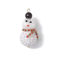 Christmas Natural Black Onyx(Dyed & Heated) & Resin Rhinestone Pendants