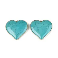 Dyed Synthetic Turquoise Heart Pendants