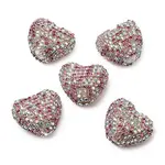 Sparkling Acrylic Heart Beads with Rhinestone Embellishment