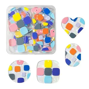 24Pcs 4 Style Transparent Clear Acrylic Pendants