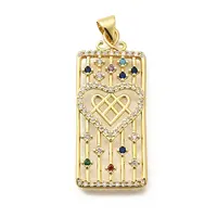 Rack Plating Brass Micro Pave Cubic Zirconia Pendants