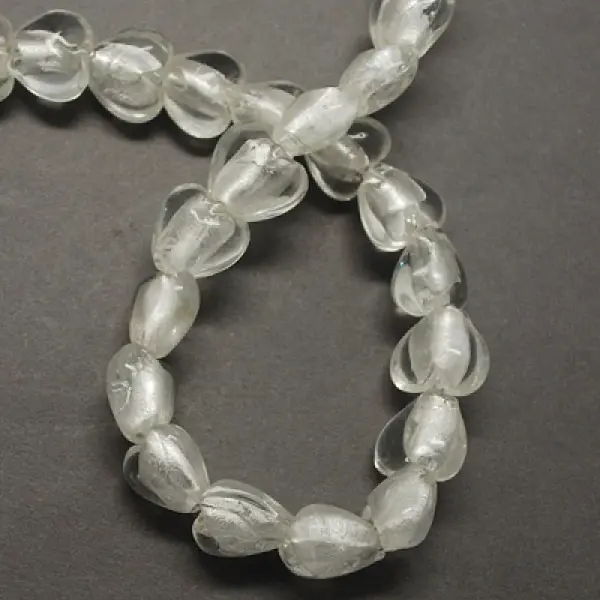 Handmade Silver Foil Glass Beads