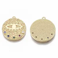 Brass Micro Pave Cubic Zirconia Pendants