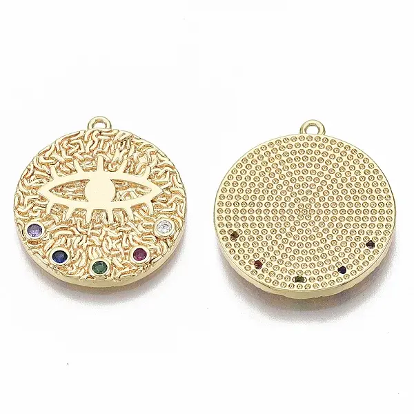 Brass Micro Pave Cubic Zirconia Pendants
