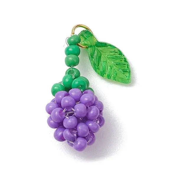 Glass Seed Beaded Rose Pendants