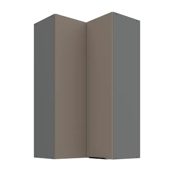 Horní rohová skříňka Aria ANT 60x60 GN-108 2F (90°) Barva korpusu: Antracit, Barva dvířek: TA - Sandgrau AFM