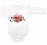 Baby Nellys Body dlouhý rukáv, Nejmenší, ale nejdůležitější,  bílé vel.  86
