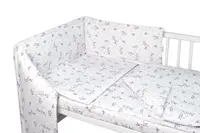 Baby Nellys Mantinel s povlečením, 3dílná sada Levandule,  bílá/fialová