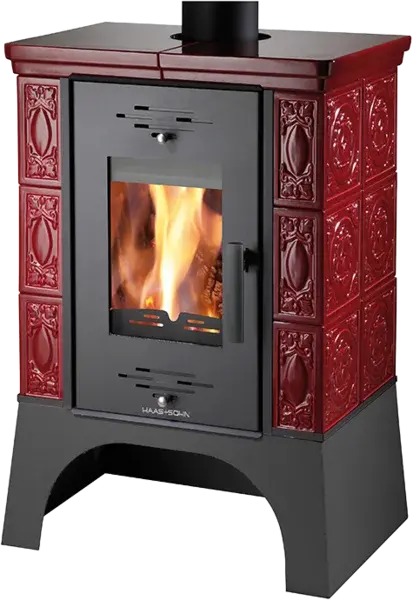 Haas+Sohn Kachlová kamna EMPOLI, bordeaux