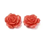 Synthetic Coral Dyed Carved Beads
