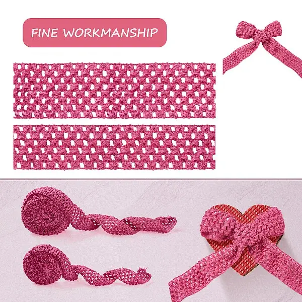 2 Rolls 2 Sizes Polyester Elastic Ribbon