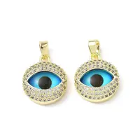 Printed Brass Micro Pave Cubic Zirconia with Glass Pendants