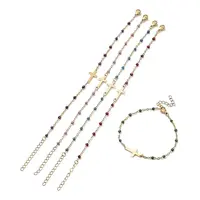 Ion Plating(IP) 304 Stainless Steel with Enamal Chain Bracelets