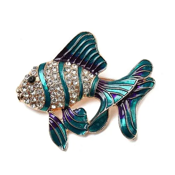 Ocean Theme Alloy Rhinestone Lapel Pins for Backpack Clothes for Clothes