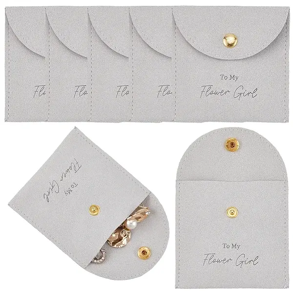10Pcs Velvet Pouches with Snap Button