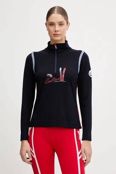 Funkční tričko s dlouhým rukávem s příměsí vlny Newland LADY WOOL T-NECK tmavomodrá barva, N46864.8