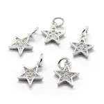 Brass Micro Pave Cubic Zirconia Charms