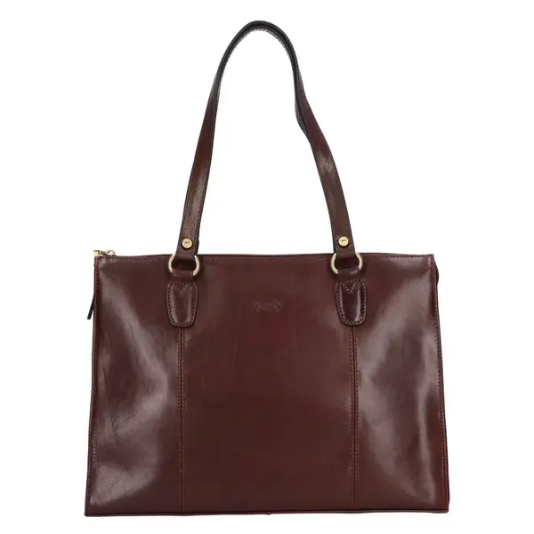 Elegantná dámska kožená kabelka Katana Jarusk - tmavo hnedá