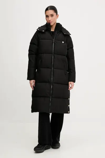 Bunda Guess 4G černá barva, zimní, oversize, V5BL08 WGLW2