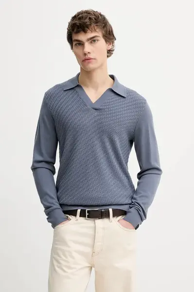 Vlněný svetr Rag & Bone pánský, modrá barva, RH8125H6MMN