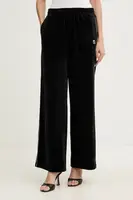 Velurové teplákové kalhoty Karl Lagerfeld IKON dámské, černá barva, B1W10022