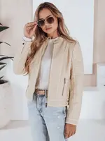 Dámská kožená bunda ROCKMISS béžová