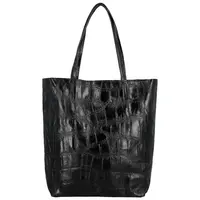 Dámska kožená kabelka na rameno čierna - Delami Vera Pelle Rista