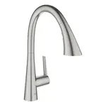 Grohe Zedra drezová batéria s vyťahovacou spŕškou, 3 prúdy supersteel 32294dc2 G32294DC2