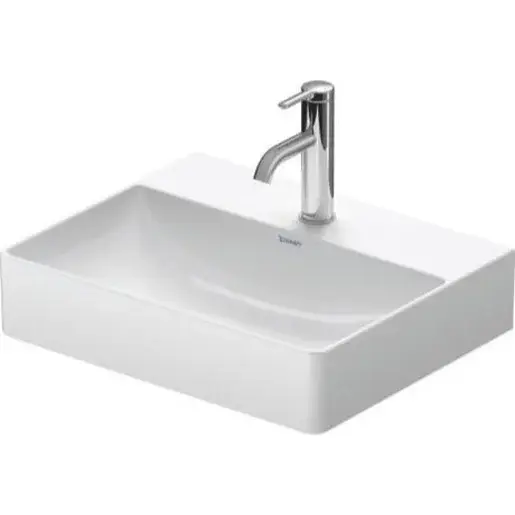 Duravit DuraSquare nábytkové umyvadlo Compact, 50x40 cm, 1 otvor pro baterii, DuraCeram, bílá 2356500041