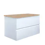 Kúpeľňová skrinka s krycou doskou SAT B-Way 79x50x45 cm biela lesk BWAY280WDOAK