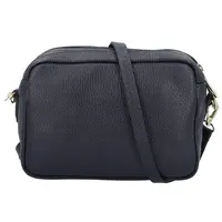 Dámská kožená crossbody kabelka tmavě modrá - Delami Vera Pelle Maevis