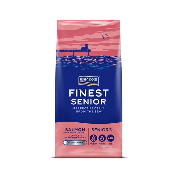 Fish4Dogs Granule velké pro starší psy Finest losos se sladkými bramborami 6 kg, 8+