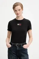 Bavlněné tričko Tommy Jeans dámské, černá barva, DW0DW21965