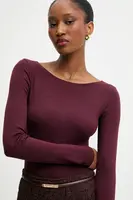 Tričko s dlouhým rukávem Answear.LAB vínová barva