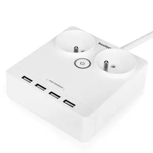 Huslog EMX-190124 Nabíjecí stanice 12W 2xzásuvka, 4xUSB bílá