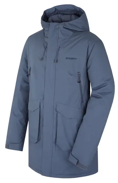 Husky  Narvik M faded blue, L Pánsky hardshellový plnený kabát