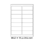 Samolepicí etikety 99,1 x 38,1 mm, 14 etiket, A4, 100 listů