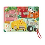 Drevená motorická hra so zámkami - Farma