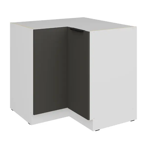 Spodní rohová skříňka Aria 90x90 DN 2F BB Barva korpusu: Bílá, Barva dvířek: GR - Graphite AFM
