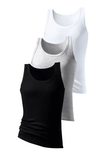 H.I.S Tričko  sivá melírovaná / čierna / biela