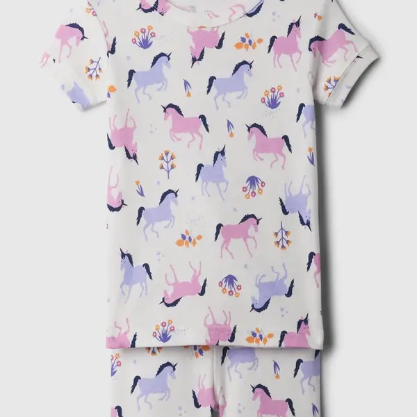 Biele dievčenskú vzorované pyžamo GAP